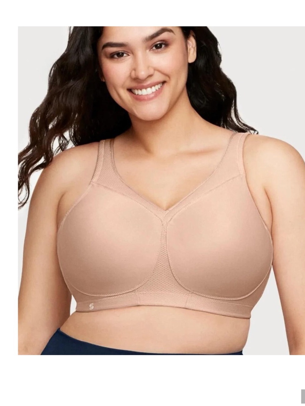 Glamorise Women’s Wire-Free Medium Support Sports Bra in Cafe Nude 1006 Sz 48 F